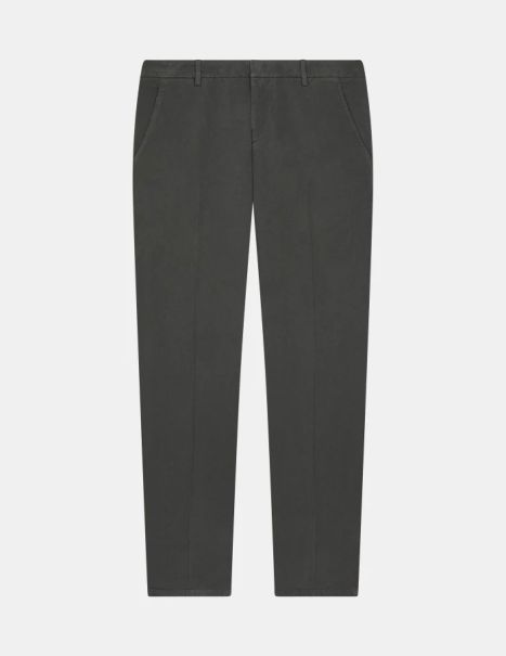 Blac Pants Spiritissimo Regular-Fit Cotton Trousers Men Dondup