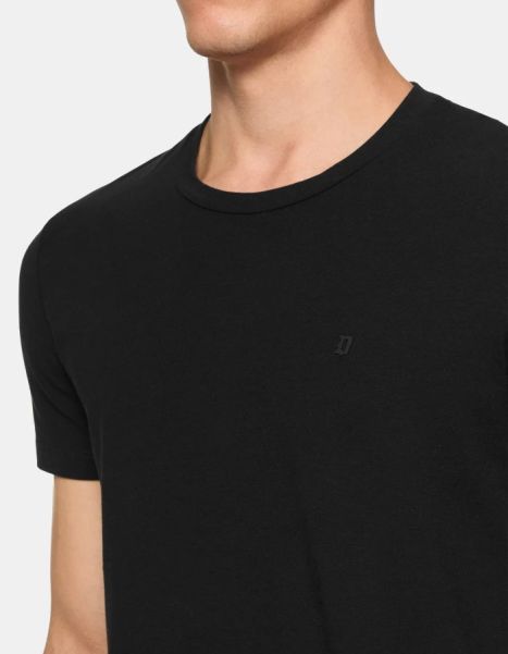Slim-Fit Jersey T-Shirt Blac Dondup T-Shirts Men